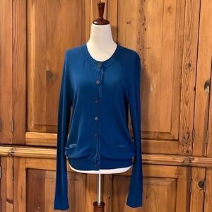 COPY - BOSS HUGO BOSS Teal Blue Silk/Viscose Cardigan Sz. MD